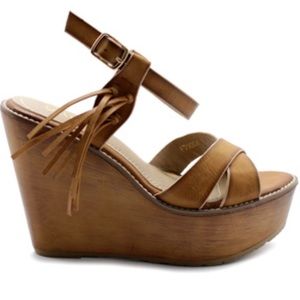 OLLIO - Ankle cuff wedge sandal